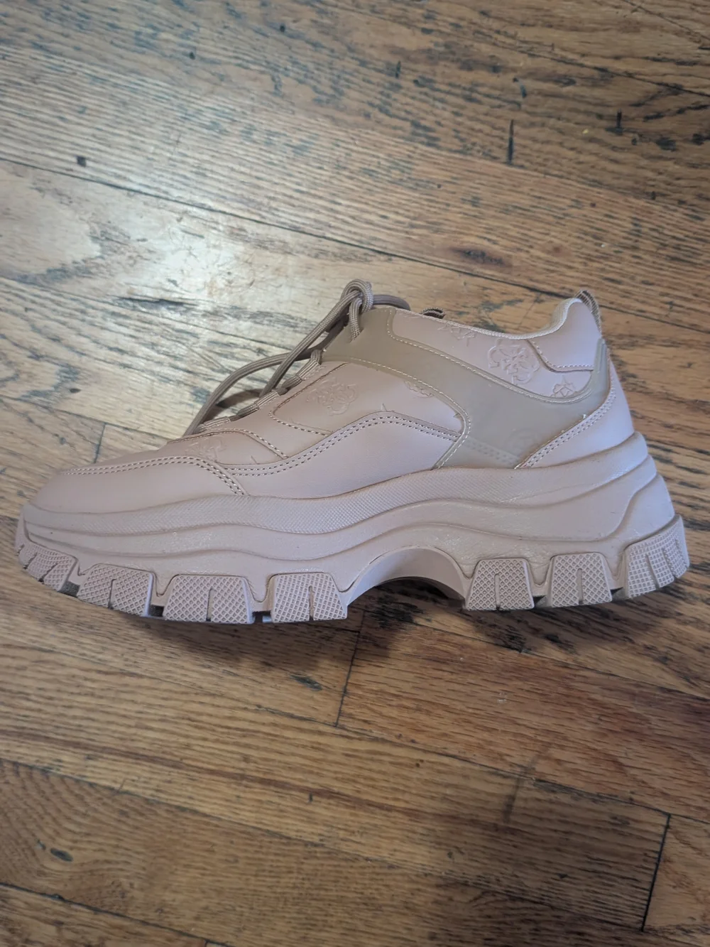 Guess Platform Lace-Up Sneakers in Blush Pink